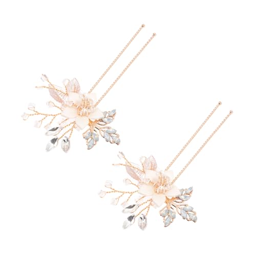 VALICLUD 1Paar Braut Haarnadel mit Haargabel für Hochzeiten Haarschmuck für Damen und Leicht und Komfortabel Blumenform und Glänzendes Design von VALICLUD