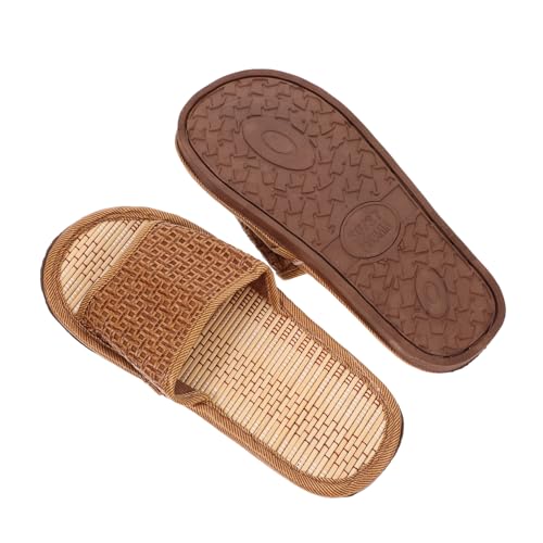 VALICLUD 1Paar Rattan Gewebte Hausschuhe für Sommer Bequeme Atmungsaktive Pantoletten mit Rutschfester Sohle für Zuhause Freizeit Entspannte Elegantes Design VALICLUD 1Paar Rattan Gewebte Hausschuhe für Sommer Bequeme Atmungsaktive Pantoletten mit Rutschfester Sohle für Zuhause Freizeit Entspannte Elegantes Design von VALICLUD
