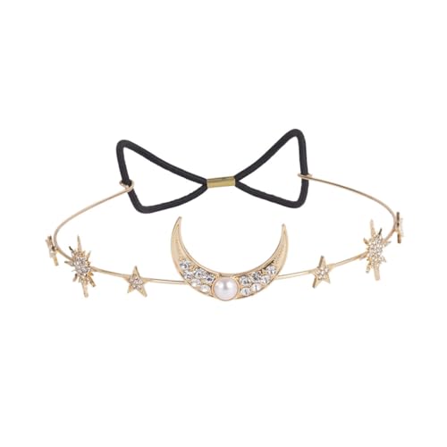 VALICLUD 1Pc Krone Stirnband Hochzeit Haar Zubehör Braut Haar Zubehör Strass Tiara Hochzeit Krone Schmuck Sterne Mond Krone Braut Haar Krone von VALICLUD