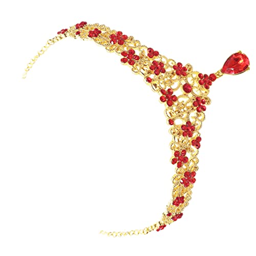 VALICLUD 1Pc Strass Krone Schmuck Hochzeit Stirn Damen Bräute Vintage Ornamente Formale Strass Braut Stirnband Braut Zubehör Braut Tiara Braut Kopfschmuck Kopfschmuck Rot von VALICLUD