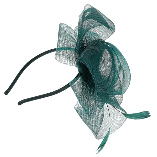 VALICLUD 1Satz Faszinator Hut Für Damen Retro Tea Party Kopfbedeckung Mit Vielseitig Einsetzbar Als Haarclip Oder Haarband Eleganter Dunkelgrüner von VALICLUD