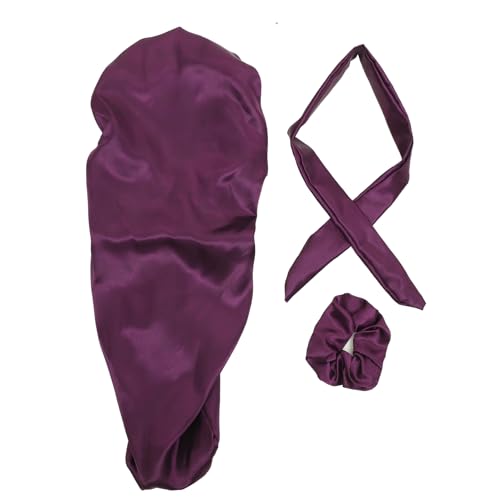 VALICLUD Seidige Schlafhaube Für Langes Lockiges Haar Satin-haube Mit Stirnband Haarwickel Aus Seideband Schlafmütze Für Frauen Und Mädchen von VALICLUD