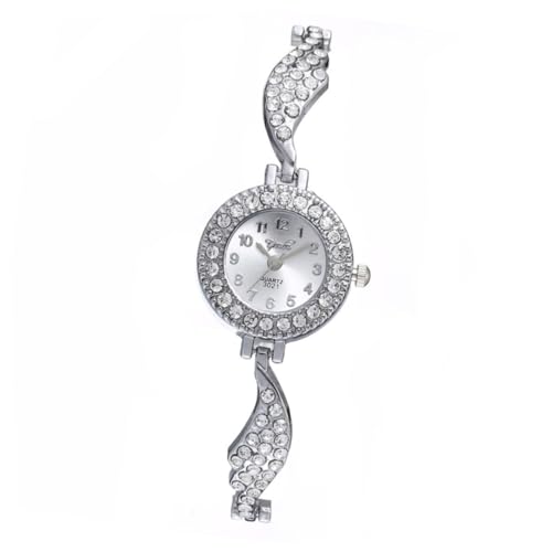 VALICLUD Echte Damenuhr Mit Strassflügeln Quarzuhr Aus Hochwertiger Modisches Armbanduhr-Design in Silberfarbe von VALICLUD