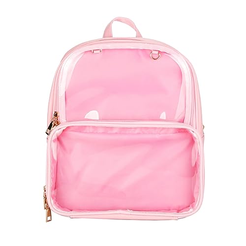 VALICLUD 1Stk Geleebeutel Mädchenrucksack Wimperndekor Büchertasche Steckdosenregal Nachttisch Wandregal Makeup Tasche Kosmetiktasche transparenter Rucksack The Pack Gelee-Rucksack Rosa von VALICLUD