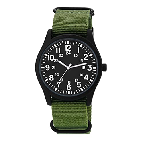VALICLUD 1Stk Herrenuhr Uhren für den Mann Quarzuhren für Herren Armbanduhr Dekoration Männer schauen zu Outdoor-Uhr Armbanduhr Herren männliche Uhren auf Schüler achten Nylon Army Green von VALICLUD