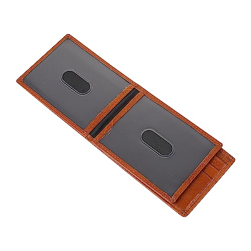 VALICLUD 1Stk ID-Paket RFID-Geldbörse Lizenz Kartenschutz tragbare Tasche Herren Geldbörse Karten Halter Card Holder Kartenordner aus Leder zusammenklappbare Kredittasche Rindsleder Brown von VALICLUD