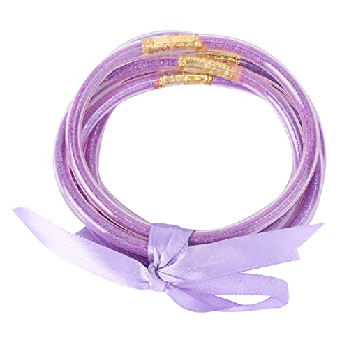 VALICLUD 1Stk Ribbon-Glitter-Armband Weihnachtsarmband modisches Armband Schmuck Armbänder herren armband Geschenk Armband einfacher Armreif Gelee funkeln Schleife Frau Plastik Violett von VALICLUD