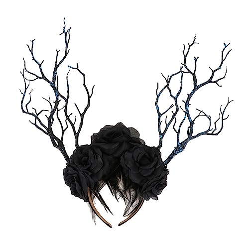 VALICLUD 1Stk Rosenzweig Stirnband Haarreifen Kopfbedeckungen für Damen Halloween-Stirnband haarschmuck Tiara Party-Stirnbänder Kostümzubehör Cosplay Requisiten Harz von VALICLUD