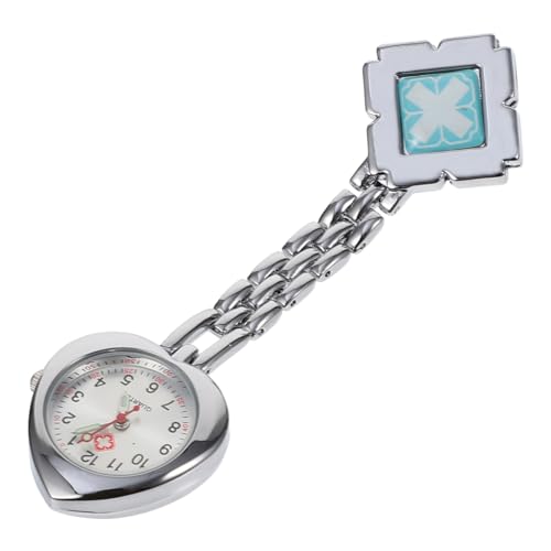VALICLUD 1Stk Taschenuhr Herz Wicklung digital modische Schwesternuhr Schalter Krankenschwester Uhr Nurse Watch Mode-Uhr Ansteckuhr für Krankenschwestern hängende Uhr Aluminiumgehäuse Blue von VALICLUD