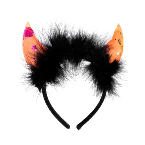 VALICLUD 1Stk leuchtendes Stirnband Teufel Cosplay-Zubehör Stirnband verkleiden Tiara Haarreifen aus Horn Haarreif aus Ochsenhorn Abschlussball Kopfbedeckung Requisiten von VALICLUD