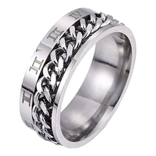 VALICLUD Titanstahlring Mit Römischen Ziffern Modering Für Unisex Stylischer Ringschmuck Aus Titanstahl Dekorativer Schmuck Für Anlässe von VALICLUD
