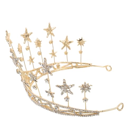 VALICLUD 1Stück Goldene Krone Haarschmuck Für Bräute Hochzeit Tiara Mit Funkelnden Schmuckelementen Für Hochzeiten Und Partys Leicht Und Tragbar Einzigartiges Design von VALICLUD