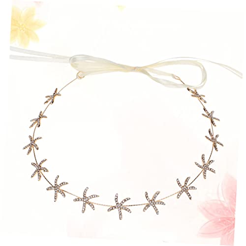 VALICLUD Goldener Seestern Stirnband Mit Strass Stern-design Für Damen Hochzeit Kopfbedeckung Brautschmuck Leicht Und Langlebig Für Partydekoration von VALICLUD