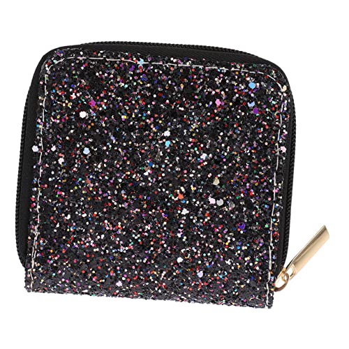 VALICLUD Damen Kleiner Geldbörse Pailletten Reißverschluss Geldbeutel für Münzen und Karten Tragbare Kurze Geldbörse für Mädchen Aufbewahrungstasche von VALICLUD