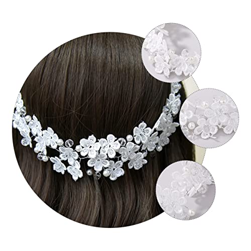 VALICLUD Handgefertigtes Haarband Mit Spitze Und Perlen Stilvolles Kopfschmuck Für Braut Hochzeit Schönes Stirnband Haar Zubehör Für Partys Geburtstage von VALICLUD