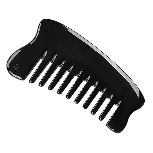 VALICLUD Naturlicher Kamm Aus Ochsenhorn Tragbarer Massagekamm Für Kopfhaut Massagewerkzeug Für Haare Geeignet Für Frauen Und Männer Schwarz von VALICLUD