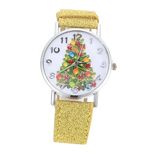 VALICLUD 1Stück Weihnachtsbaum Damen Armbanduhr Uhr mit Farbigem Lederarmband für Studentinnen Büroangestellte Rustproof Langlebig für Weihnachten von VALICLUD