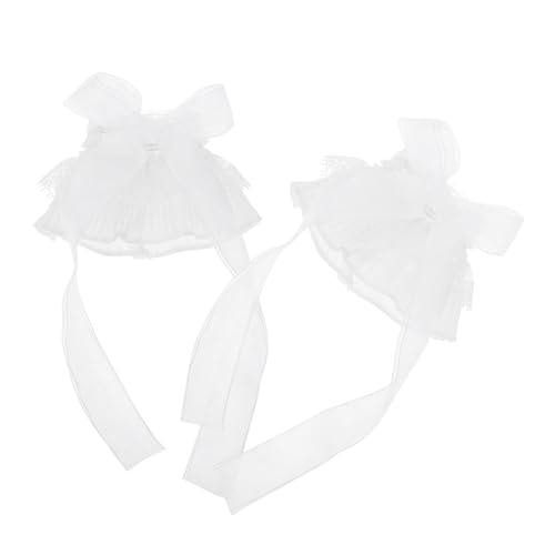 VALICLUD 1paar Lace Armstulpen Mit Rüsche Elegante Elastische Spitzenärmel Für Frauen Und Mädchen Für Hochzeiten Abendveranstaltungen Und Lolita-mode Mit Charmantem Schleifchen von VALICLUD