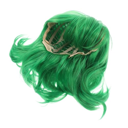 VALICLUD Kurze Grüne Perücke Mit Schal Für Cosplay Party Und Festival Kreatives Kostümzubehör Mit Detaillierter Verarbeitung von VALICLUD