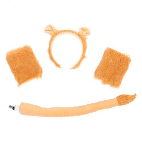 VALICLUD 1satz Lion Kostümset Für Erwachsene Stirnband Handschuhe Tierkostüm Zubehör Für Karneval Mottopartys Bequem Robust Für Tier-themenveranstaltungen von VALICLUD