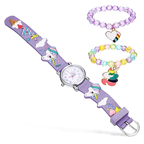 VALICLUD Kleinkinder Armbanduhr Mit Einhorn Cartoon Motiv Und Flexiblen Armbändern Arabische Ziffern Für Zeitablesung Praktisch Für Junge Mädchen von VALICLUD