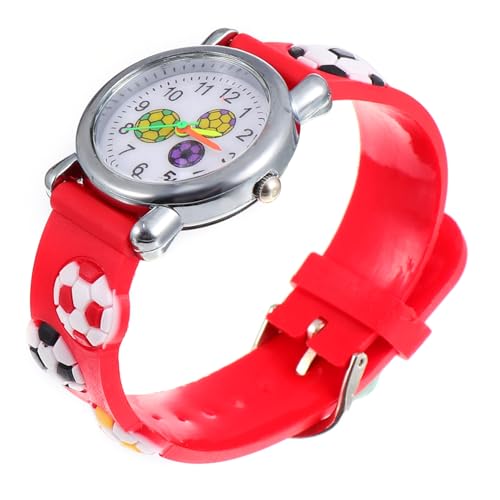 VALICLUD 1Stk Anschauen analoge Uhr für Kinder Kinderuhr für Jungs Kinder Armbanduhr schöne Kinderuhr Karikatur Kunststoffband Student Spiegelmaterial: normales Glas rot von VALICLUD