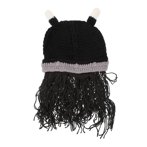 VALICLUD 1stück Kurzhaarbart Wikingerhornmütze Cosplay Hut Für Halloween Und Karneval Beanie Mit Bart Robust Und Komfortabel Für Kostümpartys Und Fotoshootings von VALICLUD
