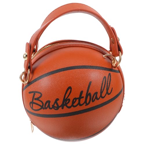 VALICLUD 1stk Basketball-kettentasche Runde Pu Handtasche Geldbörse in Basketballform Tasche Für Basketballbälle Handtasche Basketball Süße Geldbörsen Für Damen Fräulein Handy Handhaben von VALICLUD