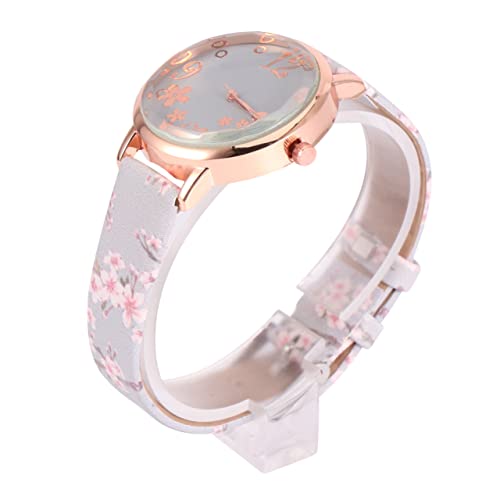 VALICLUD 1stk Blumenuhr Pflaumenuhr Quarzuhr Für Damen Gesch?ftsuhr Für Frauen Business-Armbanduhr Minimalistische Quarzuhr Fräulein Spiegel Aus Mineralverstärktem Glas Die Blumen Violett von VALICLUD