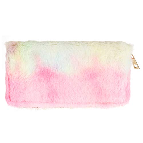VALICLUD 1stk Brieftasche Aus Plüsch Mit Farbverlauf Mode Flauschigen Brieftasche Unscharfe Brieftasche Tie-dye-geldbörse Mit Reißverschluss Kreditkarte Student Weihnachten Polyester von VALICLUD
