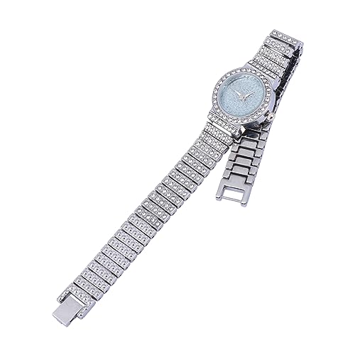 VALICLUD 1stk Diamantbesetzte Uhr Mit Stahlband Dekoratives Diamantuhr Damen-Armbanduhr, Damen-Armbanduhr Damen Kleid Uhren Mädchen Geschenk Kleines Zifferblatt Metall Quarz Fräulein von VALICLUD