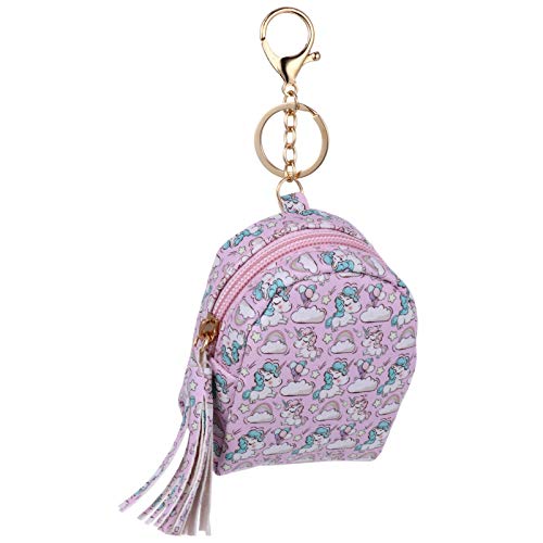 VALICLUD 1stk Einhorn Geldbörse Rucksack Geldbörse Geldbeutel Schlüsselanhänger Wechseln Für Kinder Reißverschlusstasche Cartoon-mini-Brieftasche Münze Mädchen Pu-Leder Zubehör von VALICLUD