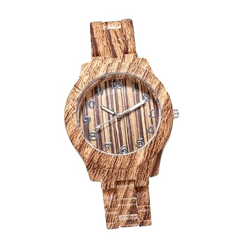 VALICLUD 1stück Kreative Quartz-Uhr Mit Bambus-Design Für Männer Und Frauen Modische Armbanduhr Hellem Kaffee Für Geschenkidee Zum Geburtstag von VALICLUD