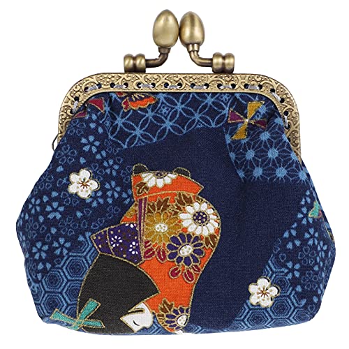 VALICLUD 1stk Geldbörse Münze Kosmetik Schlüsselbund Rosentasche Riemen Mit Tasche Halter Süße Münzgrundstück Handytasche Geldbeutel Plüsch Portemonnaie Münzbeutel Für Männer Blue Baumwolle von VALICLUD