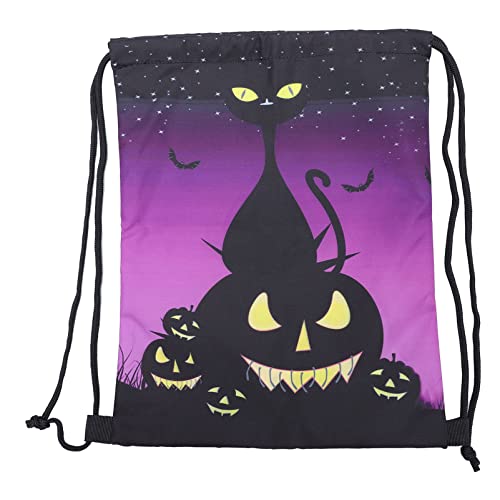 VALICLUD 1stk Halloween-Rucksack Halloween-Aufbewahrungstasche Süßigkeitentasche Sportsack Halloween- wasserdichte Sporttasche Rucksack Mit Kordelzug Tragetasche Polyester Colorful von VALICLUD
