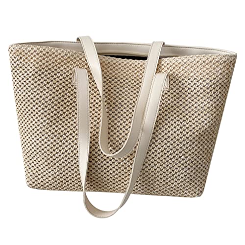 VALICLUD 1stk Handtasche Schulter Tasche Für Damen Kleine Strandtasche Geldbörsen Für Frauen Basttasche Messenger Taschen Einkaufstasche Gehäkelt Tote Groß Fräulein Stroh Popularität Weide von VALICLUD
