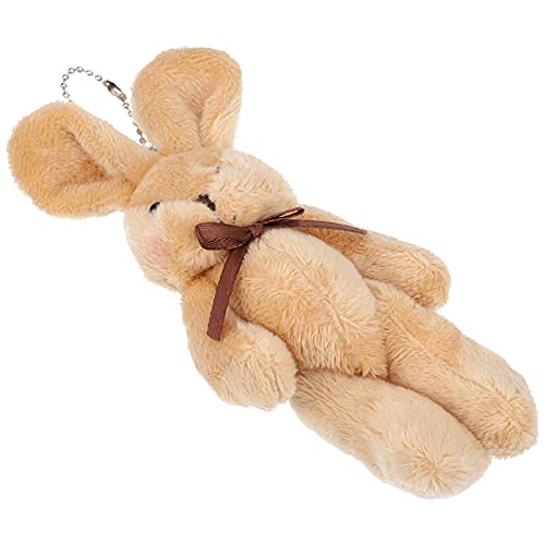 VALICLUD 1stk Kaninchen-Taschen-anhänger Tiere Gefüllte Puppe Schlüsselanhänger Überraschung Schlüsselbund Cartoon-ohrenschützer Ausgestopft Schlüsselringe Plüsch Coffee von VALICLUD