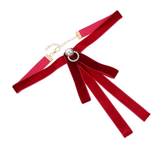 VALICLUD 1stk Krawatte Schwarze Schleifenbrosche Schmuck Bogen Streamer-fliege Vor Fliege in Reiner Farbe Fliege Aus Kunstperlen Binden Einheitliche Fliege Rot Zinklegierung von VALICLUD