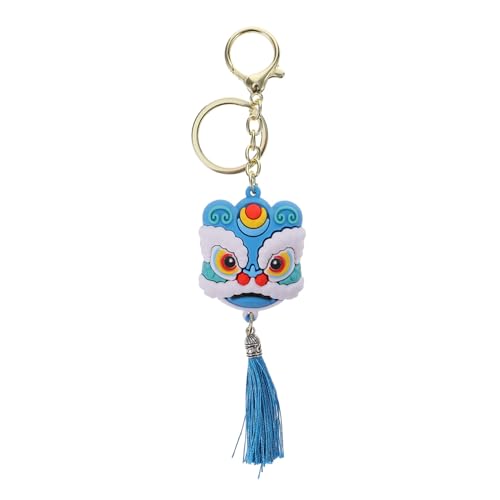 VALICLUD 1stk Löwenkopf Schlüsselanhänger Kette Plüsch Tasche Schlüsselanhänger Ausgestopft Maneki Schlüssel Hängende Verzierung Schlüsselanhänger Zum Aufhängen Glücklich Blue PVC von VALICLUD