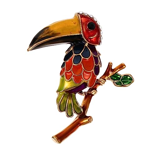 VALICLUD 1stk Papagei Brosche Tier Emaille Brosche Personalisierte Brosche Dekorative Brosche Vogel Anstecknadel Handschuhe Revers Pin Kreative Brosche Erröten Karikatur Zinklegierung von VALICLUD