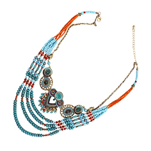 VALICLUD Böhmische Halskette Vintage Stil Für Frauen Handgefertigte Perlenhalskette in Verschiedenen Farben Ethno Schmuck Für Damen Trendige Perlenkette Für Jeden Anlass Verarbeitung von VALICLUD