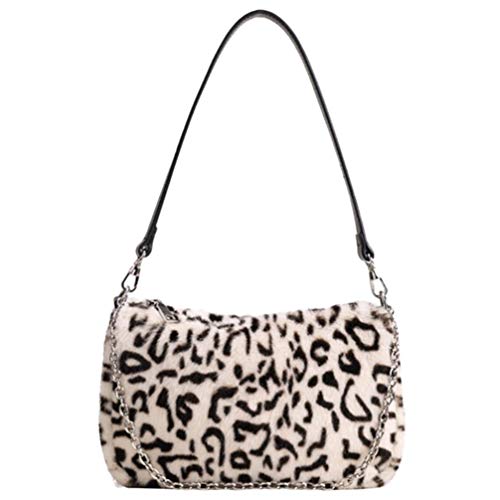 VALICLUD 1stk Plüsch Leoparden Muster Tasche Clutch Mit Leopardenmuster Aufbewahrungstasche Vielseitige Handtasche Große Handtasche Dame Umhängetasche Mode Multifunktion Damen Abendtasche von VALICLUD