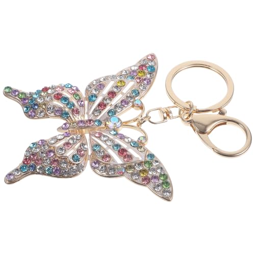 VALICLUD 1stk Schmetterling Schlüsselanhänger Kette Charme Reize Schlüsselanhänger Mit Schmetterlingsanhängern Schlüsselbund Modischer Schlüsselanhänger Colorful Strasssteine von VALICLUD