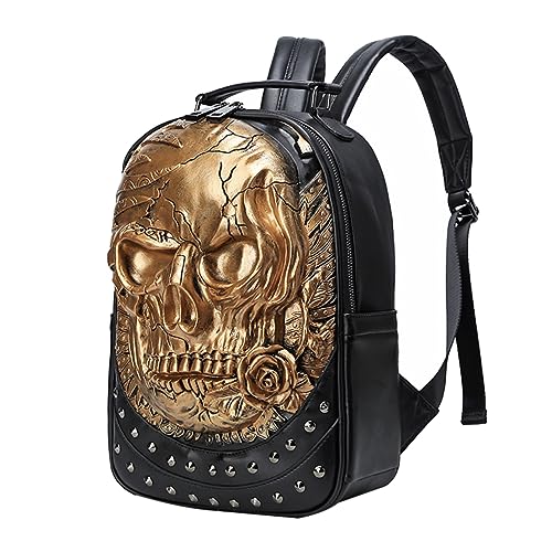 VALICLUD 1stk Schultertasche Mit Nieten Schultertasche Mit Reißverschluss Crossbody-umhängetaschen Besetzt Moderucksack Niet Rucksack Totenkopf Mode Rucksack Emo-rucksack Mann Schmücken Uni von VALICLUD