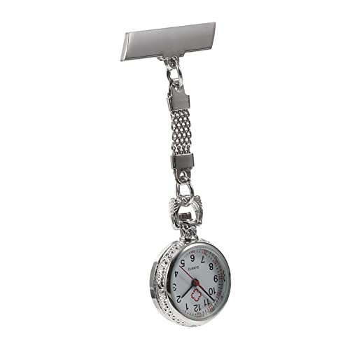 VALICLUD 1stk Schwesterntisch Damenuhr Revers Uhr Frauen Uhren Brosche Ansehen Pin-Uhr Digitaluhren Für Damen Krankenschwester Taschenuhr Clip-krankenschwesteruhr Pflegeuhr Silver Quarz von VALICLUD