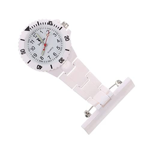 VALICLUD 1stk Schwesterntisch Für Band Zweite Krankenschwester-Clip-on-Uhr Clip-krankenschwesteruhr Digital Frauen Hängende Schwesternuhr Einziehbar Automatisch Hinterleuchtet Quarz Weiß von VALICLUD