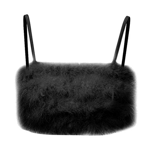 VALICLUD 1stk Tank Aus Kunstpelz Heiß Träger-Bralette Rave-Tops Für Frauen Bandeau-BH Aus Spitze Oberteile Für Ärmellose Pelzweste Tanktops Ernte Party Crop-top Rock Atmungsaktiv Damen von VALICLUD