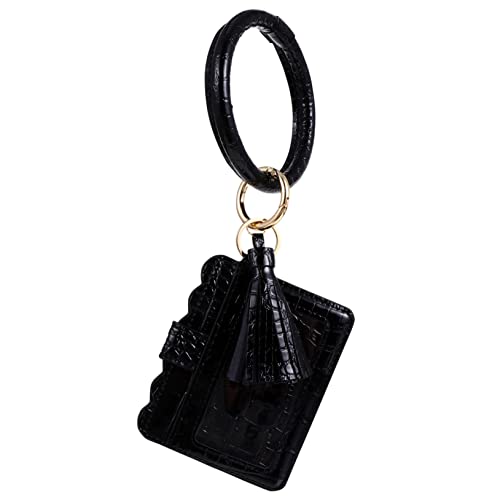 VALICLUD 1stk Tasche Mit Quastenarmband Kreditkartentaschen Einkaufstasche Vintage-geldbörse Kartentasche Für Frauen Portemonnaie Kleine Geldbörse Kartenhalter Pu-Leder Schlüsselanhänger von VALICLUD