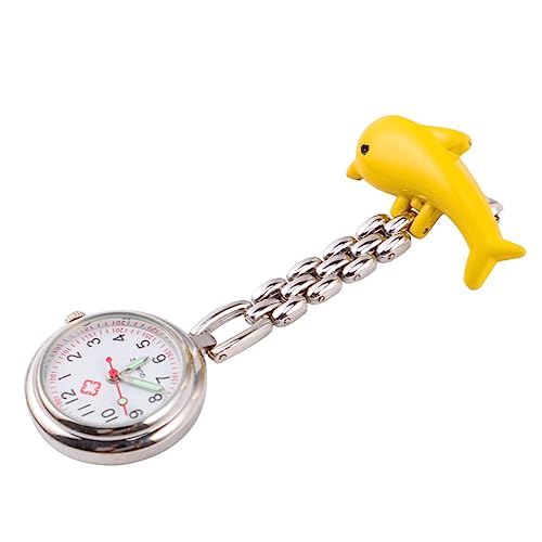 VALICLUD 1stk Taschenuhr Männer Schauen Zu Achten Sie Auf Männer Uhr Mit Ansteckbrosche Für Frauen Uhren Tank Einziehbar Mann Beobachten Doppelt Hängende Reversuhr Yellow Zinklegierung von VALICLUD