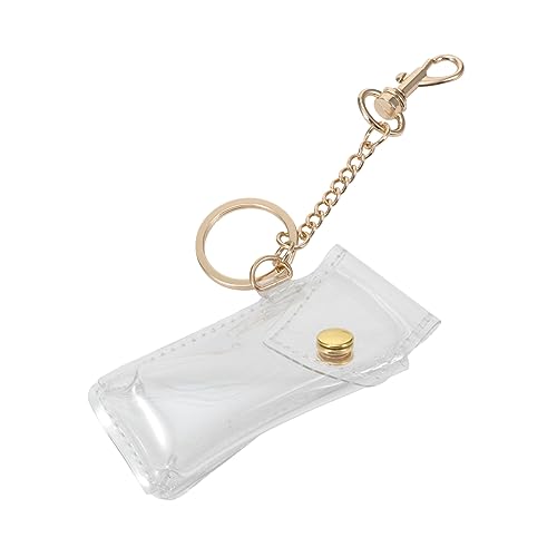 VALICLUD 1stück Transparente PVC Schlüsselanhänger Mit Lippenstift-Halterung Eleganter Schlüsselring Und Langlebig Für Modebewusste von VALICLUD